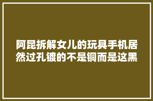 阿昆拆解女儿的玩具手机居然过孔镀的不是铜而是这黑色物质？