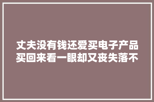 丈夫没有钱还爱买电子产品买回来看一眼却又丧失落不用了