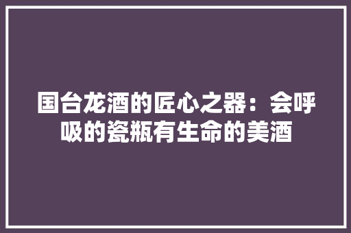 国台龙酒的匠心之器：会呼吸的瓷瓶有生命的美酒
