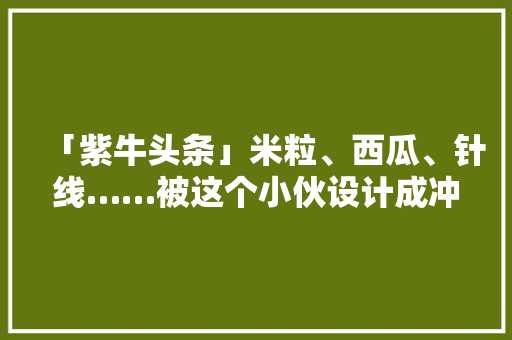 「紫牛头条」米粒、西瓜、针线……被这个小伙设计成冲动百万网友的创意海报 「紫牛头条」米粒、西瓜、针线……被这个小伙设计成冲动百万网友的创意海报 智能家居