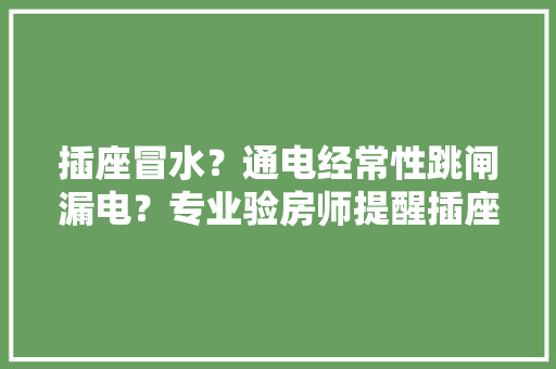 插座冒水？通电经常性跳闸漏电？专业验房师提醒插座的鸡肋装修 插座冒水？通电经常性跳闸漏电？专业验房师提醒插座的鸡肋装修 智能科技