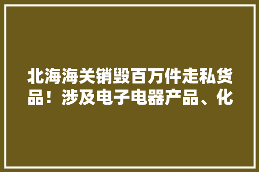 北海海关销毁百万件走私货品！涉及电子电器产品、化妆品等