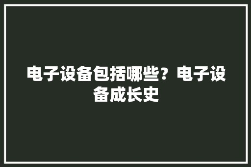 电子设备包括哪些？电子设备成长史