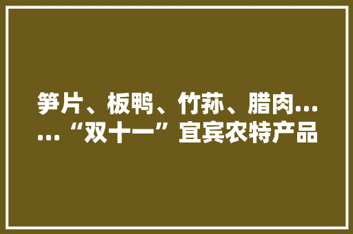 笋片、板鸭、竹荪、腊肉……“双十一”宜宾农特产品搭上“电商快车”