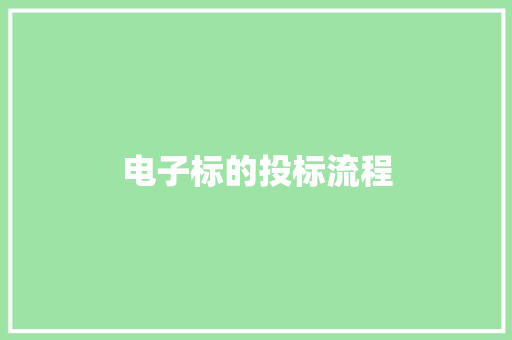 电子标的投标流程 电子标的投标流程 智能家居