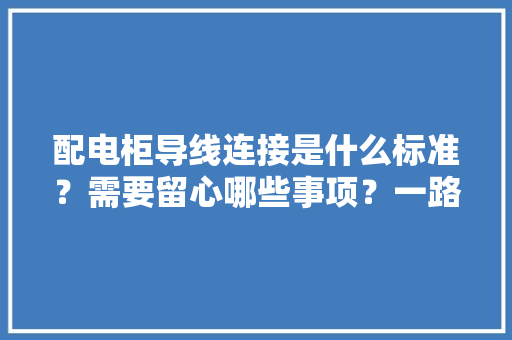配电柜导线连接是什么标准？需要留心哪些事项？一路来探个究竟