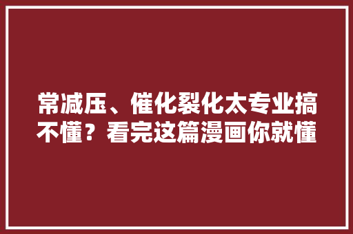 常减压、催化裂化太专业搞不懂？看完这篇漫画你就懂了