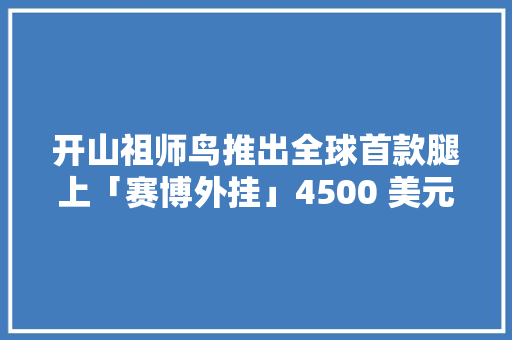 开山祖师鸟推出全球首款腿上「赛博外挂」4500 美元的徒步神器