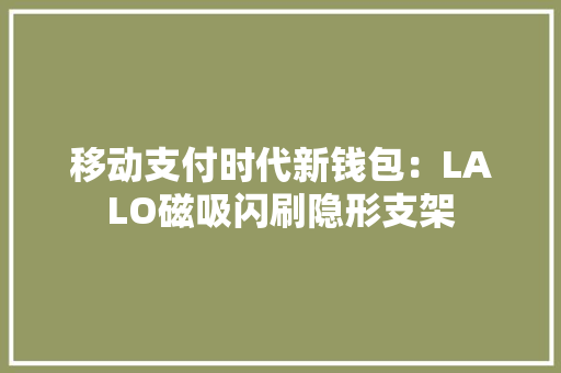 移动支付时代新钱包：LALO磁吸闪刷隐形支架