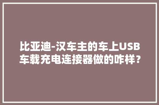 比亚迪-汉车主的车上USB车载充电连接器做的咋样？拆解看看