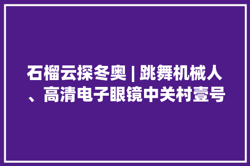 石榴云探冬奥 | 跳舞机械人、高清电子眼镜中关村壹号“硬科技”就是硬