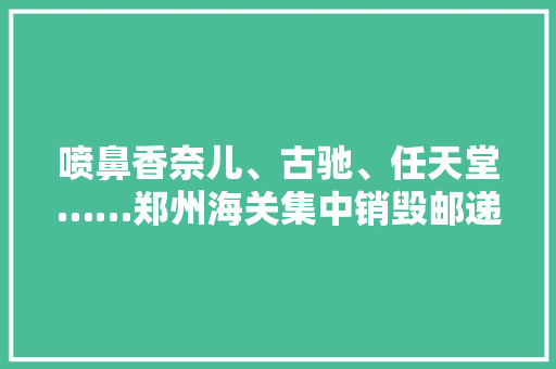 喷鼻香奈儿、古驰、任天堂……郑州海关集中销毁邮递渠道侵权物品 喷鼻香奈儿、古驰、任天堂……郑州海关集中销毁邮递渠道侵权物品 人工智能