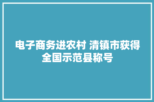 电子商务进农村 清镇市获得全国示范县称号