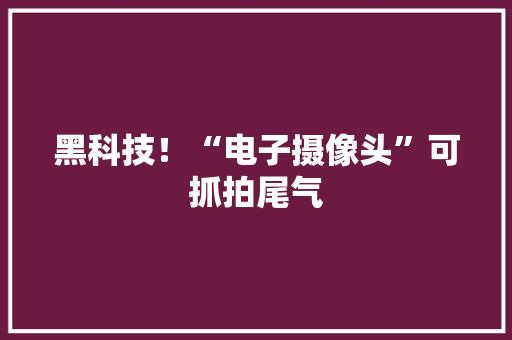 黑科技！“电子摄像头”可抓拍尾气