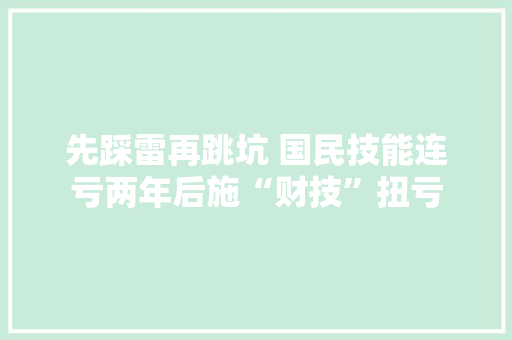 先踩雷再跳坑 国民技能连亏两年后施“财技”扭亏