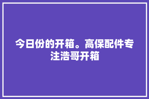 今日份的开箱。高保配件专注浩哥开箱 今日份的开箱。高保配件专注浩哥开箱 互联通信