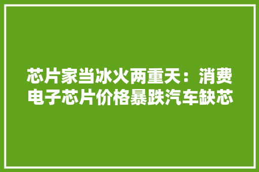 芯片家当冰火两重天：消费电子芯片价格暴跌汽车缺芯仍持续｜硅基世界 芯片家当冰火两重天：消费电子芯片价格暴跌汽车缺芯仍持续｜硅基世界 人工智能