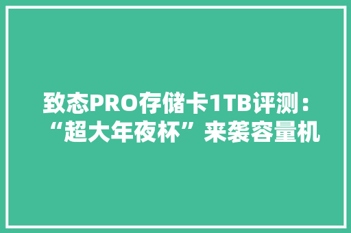 致态PRO存储卡1TB评测：“超大年夜杯”来袭容量机能“1”应俱全