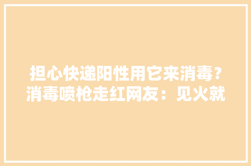 担心快递阳性用它来消毒？消毒喷枪走红网友：见火就爆炸
