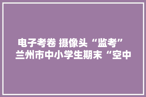 电子考卷 摄像头“监考” 兰州市中小学生期末“空中”测试