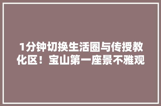 1分钟切换生活圈与传授教化区！宝山第一座景不雅观式过街天桥就在这里→