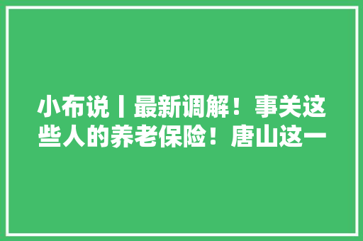 小布说丨最新调解！事关这些人的养老保险！唐山这一商场闭店暂停营业！ 小布说丨最新调解！事关这些人的养老保险！唐山这一商场闭店暂停营业！ 互联通信