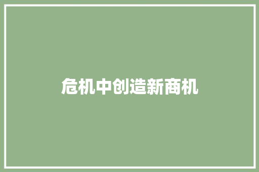 危机中创造新商机 危机中创造新商机 智能家居
