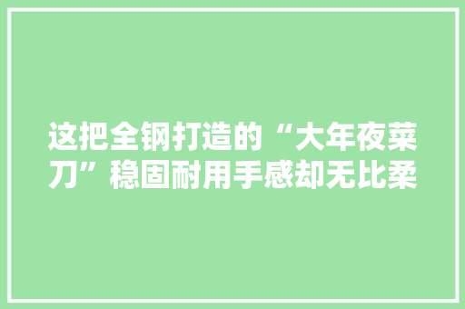 这把全钢打造的“大年夜菜刀”稳固耐用手感却无比柔和 这把全钢打造的“大年夜菜刀”稳固耐用手感却无比柔和 人工智能