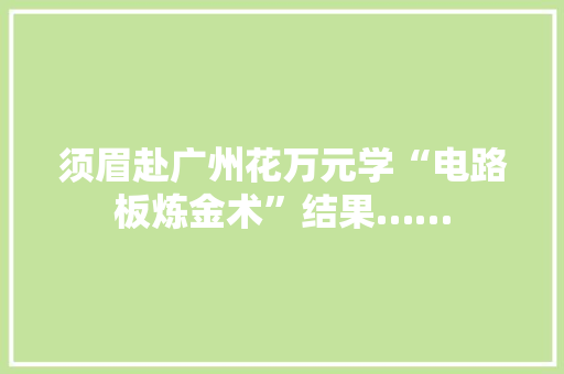须眉赴广州花万元学“电路板炼金术”结果…… 须眉赴广州花万元学“电路板炼金术”结果…… 互联通信