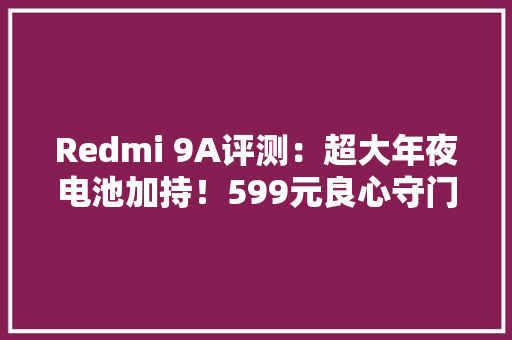 Redmi 9A评测：超大年夜电池加持！599元良心守门人