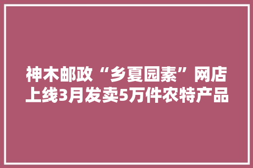 神木邮政“乡夏园素”网店上线3月发卖5万件农特产品