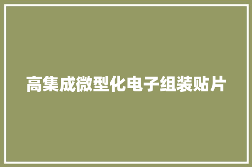 高集成微型化电子组装贴片 高集成微型化电子组装贴片 智能科技