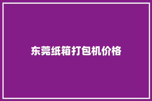 东莞纸箱打包机价格 东莞纸箱打包机价格 人工智能