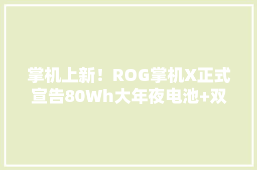 掌机上新！ROG掌机X正式宣告80Wh大年夜电池+双存进级