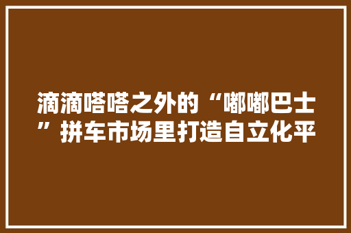滴滴嗒嗒之外的“嘟嘟巴士”拼车市场里打造自立化平台 滴滴嗒嗒之外的“嘟嘟巴士”拼车市场里打造自立化平台 互联通信