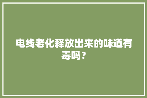 电线老化释放出来的味道有毒吗？