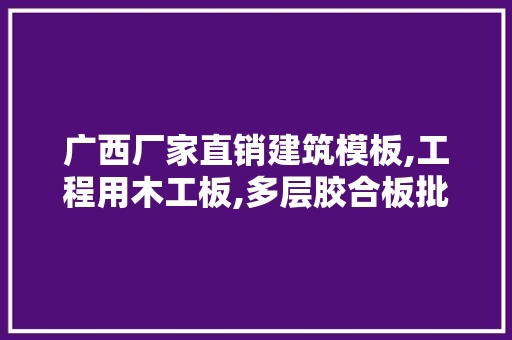 广西厂家直销建筑模板,工程用木工板,多层胶合板批发
