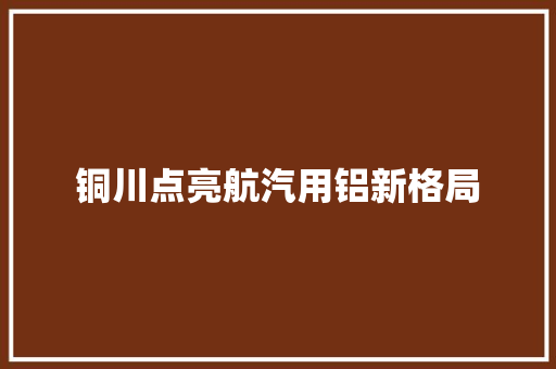 铜川点亮航汽用铝新格局 铜川点亮航汽用铝新格局 智能科技