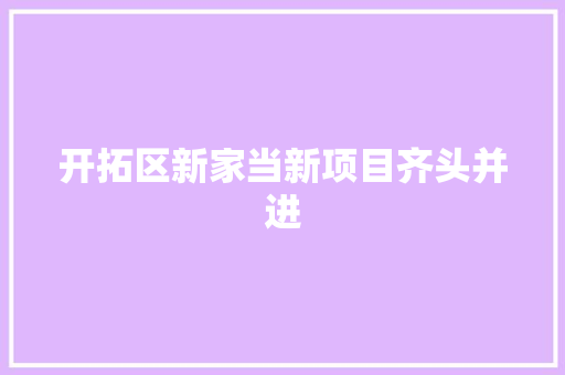 开拓区新家当新项目齐头并进 开拓区新家当新项目齐头并进 人工智能