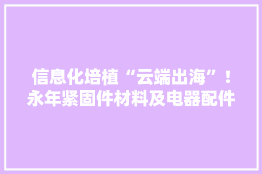 信息化培植“云端出海”！永年紧固件材料及电器配件云展成功举办