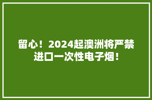 留心！2024起澳洲将严禁进口一次性电子烟！