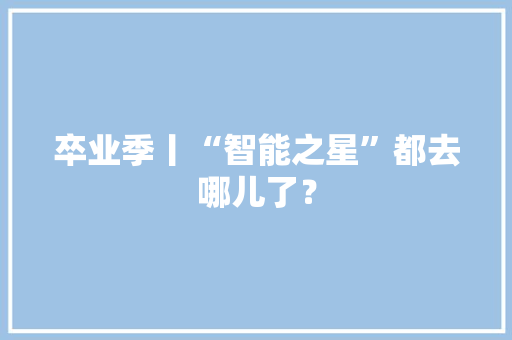 卒业季丨“智能之星”都去哪儿了？ 卒业季丨“智能之星”都去哪儿了？ 智能家居