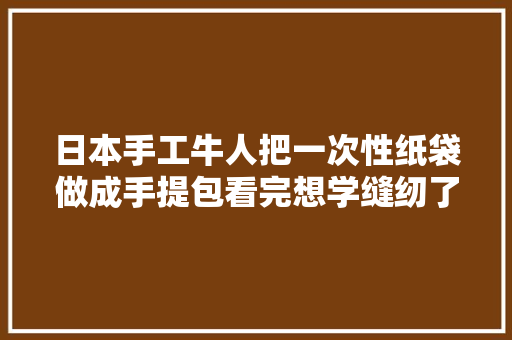 日本手工牛人把一次性纸袋做成手提包看完想学缝纫了 日本手工牛人把一次性纸袋做成手提包看完想学缝纫了 互联通信