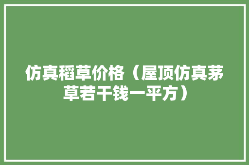 仿真稻草价格（屋顶仿真茅草若干钱一平方）