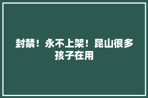封禁！永不上架！昆山很多孩子在用 封禁！永不上架！昆山很多孩子在用 智能家居
