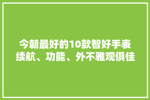 今朝最好的10款智好手表续航、功能、外不雅观俱佳让你爱不释手