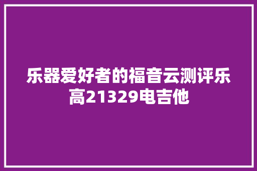 乐器爱好者的福音云测评乐高21329电吉他