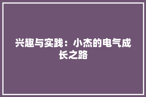 兴趣与实践：小杰的电气成长之路