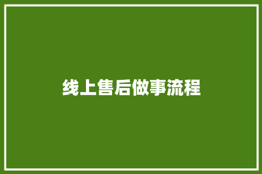 线上售后做事流程