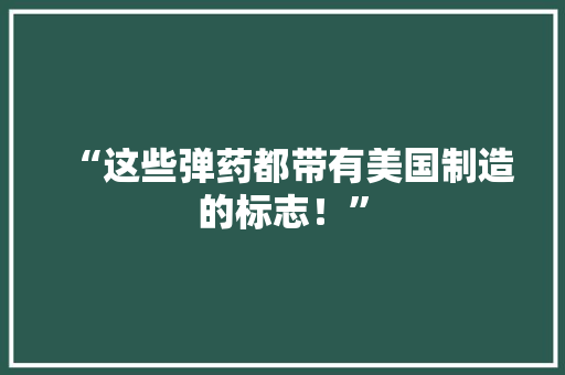 “这些弹药都带有美国制造的标志！” “这些弹药都带有美国制造的标志！” 互联通信